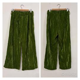 DIXIE Pantalone verde in velluto