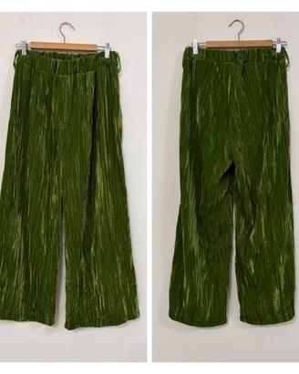 DIXIE Pantalone verde in velluto