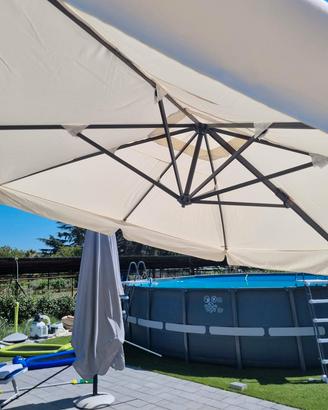 Ombrellone 3x4 3x3 Orientabile 360gradi a 