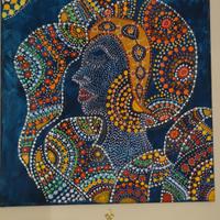 quadro donna etnica acrilico su tela 50*50