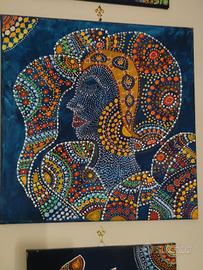 quadro donna etnica acrilico su tela 50*50