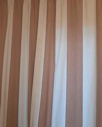 Lotto di 10 tende bicolore marrone e beige