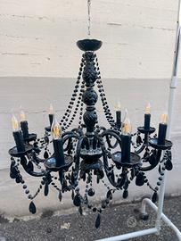 Lampadario nero cristallo e plexy