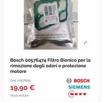 Filtro aspirapolvere Bosch nuovo