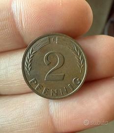 Moneta 2 Pfennig 1961 F - Germania Ovest (BRD)