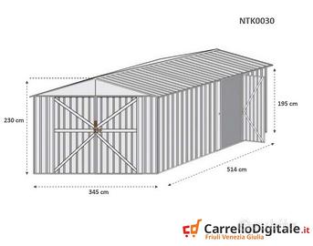 Box auto in Acciaio lamiera 360x514cm 18mq beige
