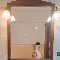 specchio con luci laterali in arte povera 