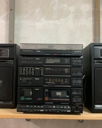 IMPIANTO STEREO VINTAGE PHILIPS FW364 COMPLETO