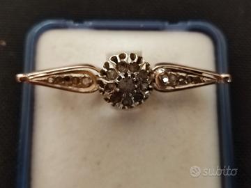 Spilla antica 800 in oro e diamanti