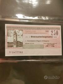 Miniassegno 250 L - banca popolare di Bergamo 