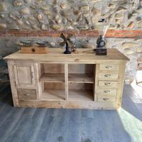 BANCONE IN LEGNO MASSELLO RECUPERATO GREZZO