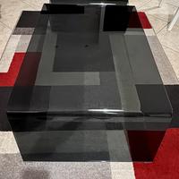 Tavolino soggiorno in cristallo nero fumè