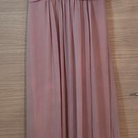 Abito lungo rosa drappeggiato