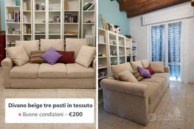Divano beige 3 posti