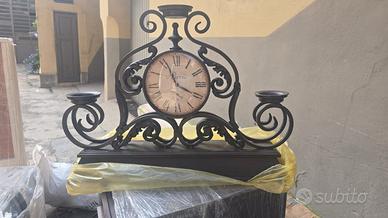 Orologio Candelabro Antico in Legno a ferro -PARIS