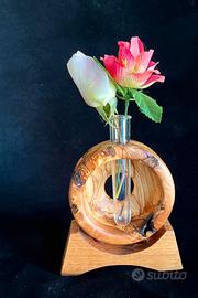 porta vaso orchidee in olivo e rovere