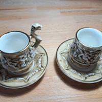 Coppia di tazzine Capodimonte - scena classica