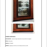 Cimasa legno intarsiato specchiera antiquariato