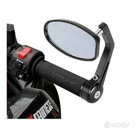 Coppia specchietti bilancino oval bar end nero mot