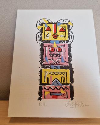 Litografia P.A. di Ibrahim Kodra (1918-2006)