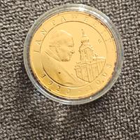 Moneta Argento Dorato-Papa Giovanni Paolo II
