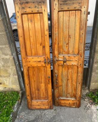 3 coppie Scuri antichi in legno masello 47x171