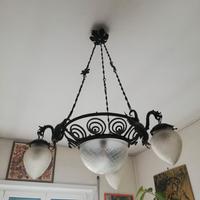Lampadario antico/vintage ferro battuto, "gotico"