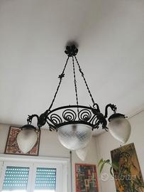 Lampadario antico/vintage ferro battuto, "gotico"
