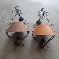 Lampadari in ferro battuto e rame