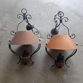 Lampadari in ferro battuto e rame