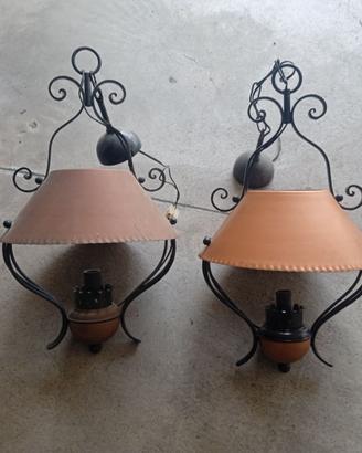 Lampadari in ferro battuto e rame