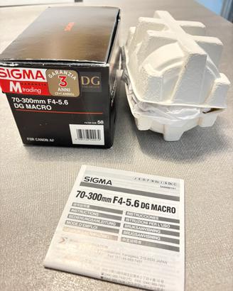 Sigma 70-300 attacco EF Canon