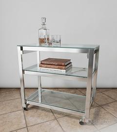 carrello vetro e acciaio 