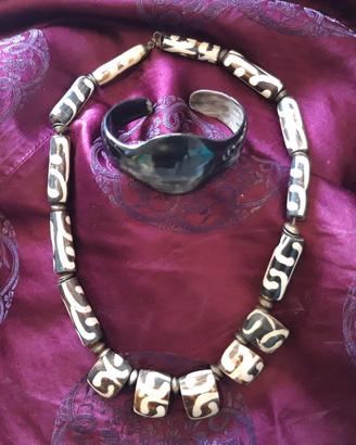 Collana e bracciale etnico boho hippy 