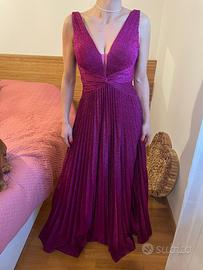 Abito lungo elegante cerimonia Noikika s fuxia