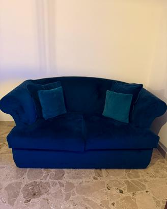 Divano 2 posti velluto Blu Notte