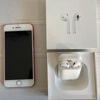 Apple Iphone 7 red 256GB e cuffie AirPods 2