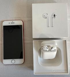 Apple Iphone 7 red 256GB e cuffie AirPods 2