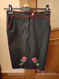 Gonna tubino nero con inserti MOSCHINO CHEAP&CHIC