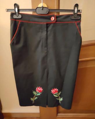 Gonna tubino nero con inserti MOSCHINO CHEAP&CHIC