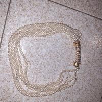 Collana perle avorio con chiusura dorata