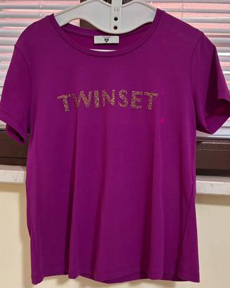 T-shirt Donna TWINSET Viola Fucsia Taglia M