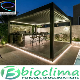 Pergola bioclimatica Bios MOTORIZZATA con LED rgb