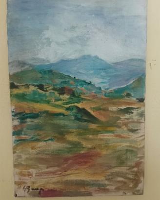 Dipinto ad olio su tela paesaggio