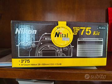 reflex Nikon f-75 kit con zoom nikkor 28