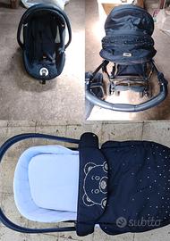 Passeggino trio cam Blu elegante orsetto