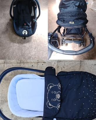 Passeggino trio cam Blu elegante orsetto