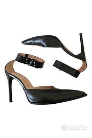 Scarpe décolleté ankle strap nere vintage tg. 38