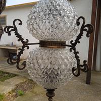 raro lampadario cristallo - bronzo vintage ottone