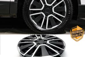 4 Copricerchi per NISSAN 16 Pollici Silver e Nere